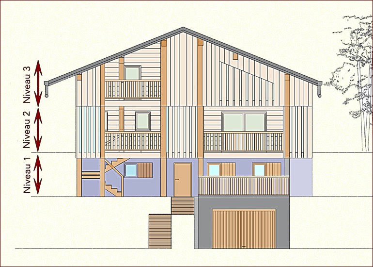 Croquis face principale Chalet Perla de Na Samoens